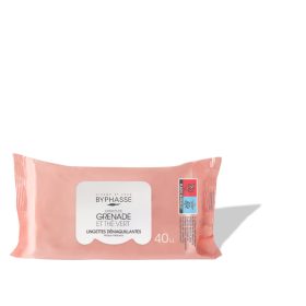   Byphasse Sminkeltávolító törlőkendő zöld teával és gránátalma kivonattal érett bőrre 40db