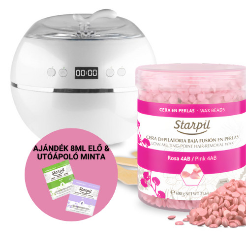Digitális gyantamelegítő szett pink gyantagyönggyel és spatulával 1db