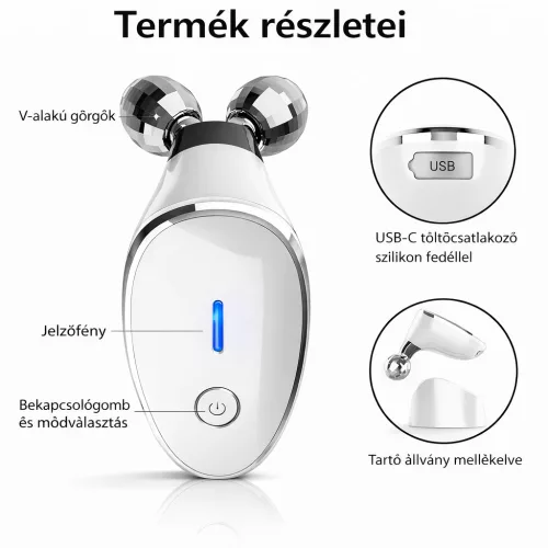 EMS 3D arcmasszírozó készülék – lifting és bőrfeszesítő arcroller 1db