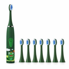   Gyermek szónikus elektromos fogkefe – 5 üzemmód - 8 pótfej - béka 1db