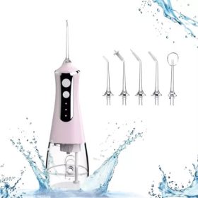   L10 akkumulátoros szájzuhany 300 ml-es tartállyal, 3 fokozattal, 5 különböző fúvókával - pink 1db