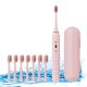 Szónikus Elektromos Fogkefe – 5 üzemmóddal, 8 cserélhető fejjel és utazótokkal - pink 1db