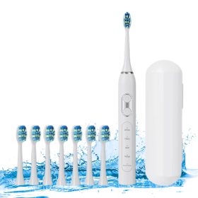 Szónikus Elektromos Fogkefe – 5 üzemmóddal, 8 cserélhető fejjel és utazótokkal - fehér 1db