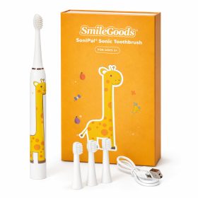   Gyermek szónikus fogkefe – 3 tisztítási mód - 4 pótfej - zsiráf 1db