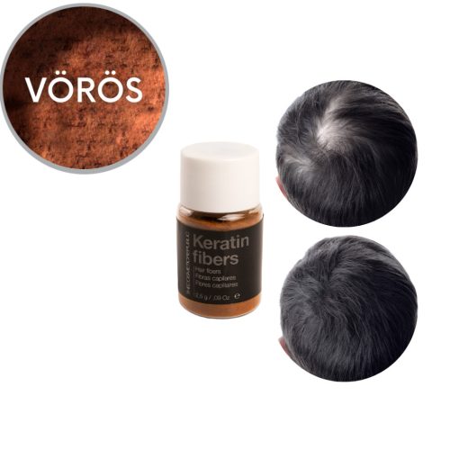 TCR Keratin Fiber - 2in1 hajépítő keratin szál és hajdúsító por - auburn/vörös 2,5g