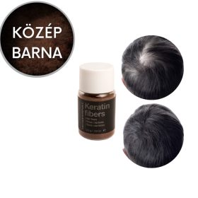   TCR Keratin Fiber - 2in1 hajépítő keratin szál és hajdúsító por - medium brown/közép barna 2,5g