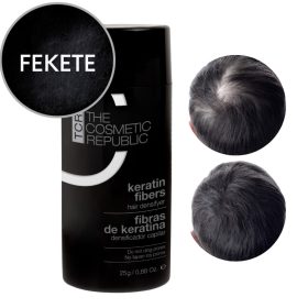   TCR Keratin Fiber - 2in1 hajépítő keratin szál és hajdúsító por - black/fekete 25g